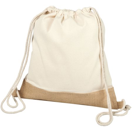 Sac à dos en jute de coton Delhi avec cordon de serrage