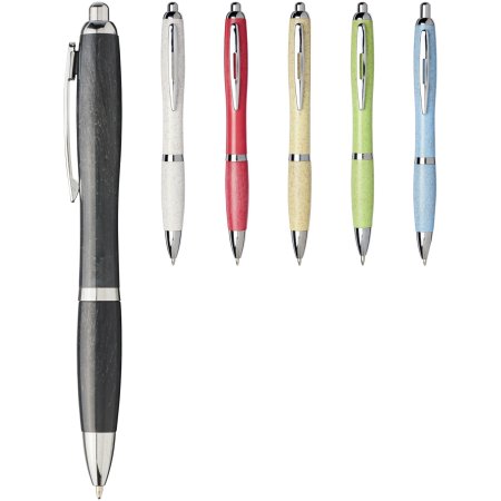 Stylo bille en paille de blé avec pointe chromée Nash