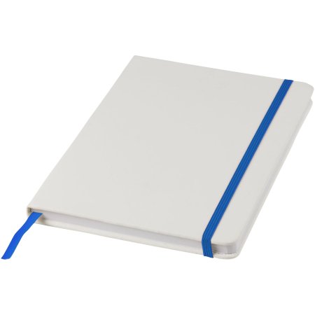 Carnet de notes blanc A5 Spectrum - Avec élastique de couleur