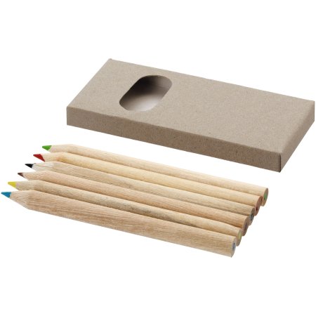 6 petits crayons de couleur en bois personnalisés - COLOR SET