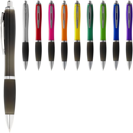 Stylos promotionnels personnalisés Nash avec grip noir
