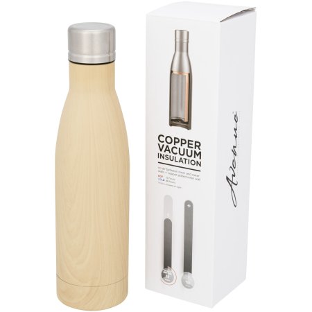 Bouteille Vasa imitation bois avec isolation par le vide et couche de cuivre 500ml 