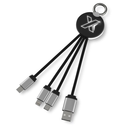 Câble rond 3-en-1 avec logo lumineux SCX.design C16