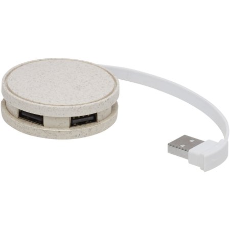 Concentrateur USB Kenzu en paille de blé