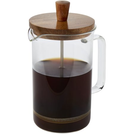 Presse à café Ivorie de 600 ml - Avec couvercle en bois d'acacia