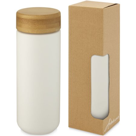 Gobelet en céramique Lumi de 300 ml - Avec couvercle en bambou