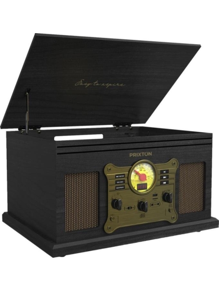 Tourne-disque et lecteur de musique Prixton Century - Avec connexion Bluetooth, USB et SD