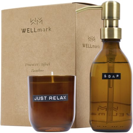 Ensemble WELLmark Discovery - Composé d'un distributeur de savon 200 ml et de bougies parfumées