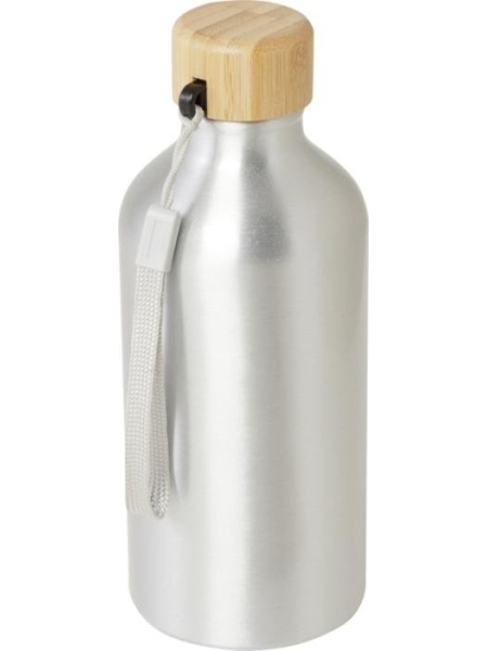 Bouteille d'eau Malpeza de 500 ml en aluminium recyclé certifié RCS avec mousqueton