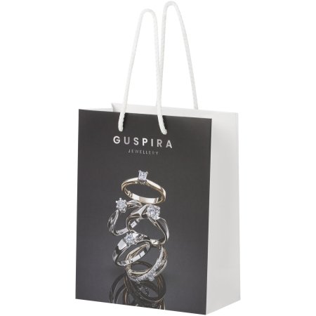 Sac en papier 170 g/m2 intégra fait à la main avec poignées en plastique, taille moyenne