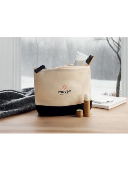 Trousse en coton bicolore