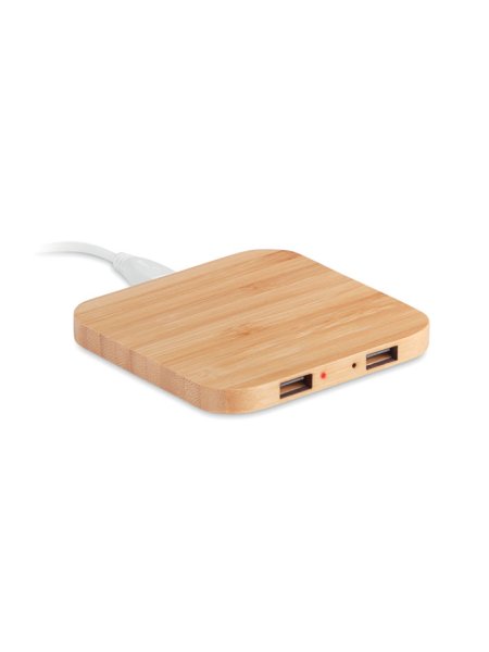 Chargeur sans fil en bambou