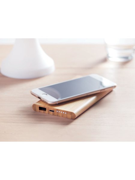 Batterie externe multifonction - Fabriquée en bambou et de 6000 mAh