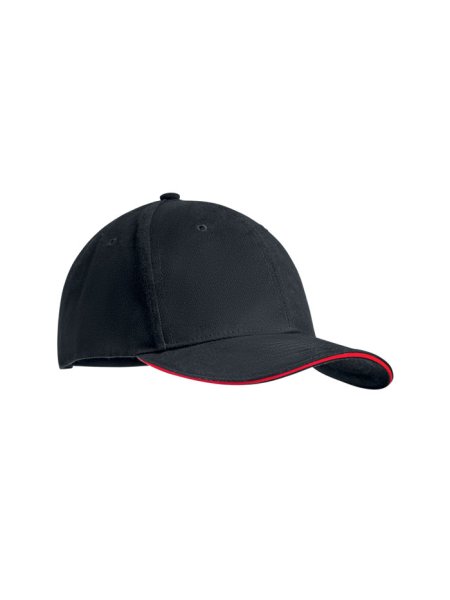 Casquette à 6 pans avec fermeture par boucle en métal 