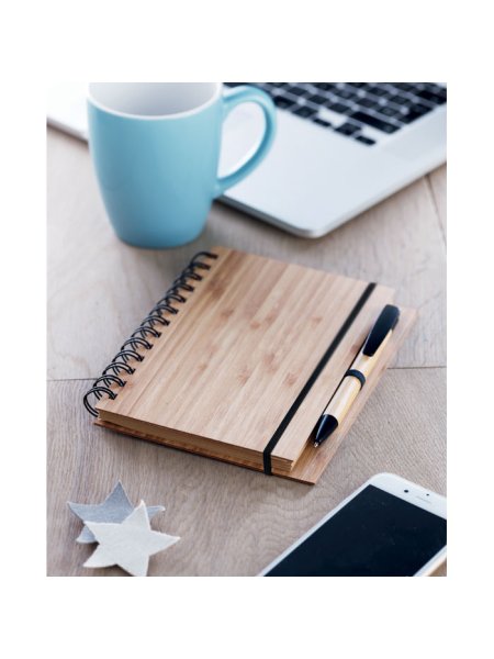 Carnet et stylo en bambou