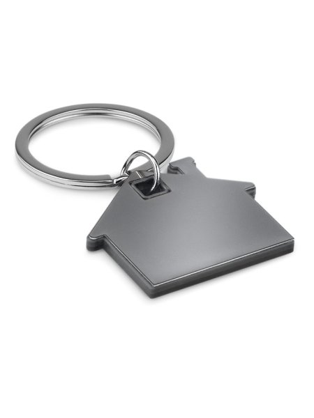 Porte-clés en forme de maison - inox et plastique