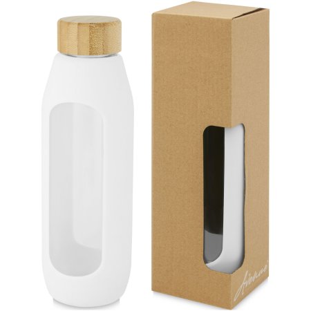 Bouteille Tidan de 600 ml en verre borosilicate avec grip en silicone