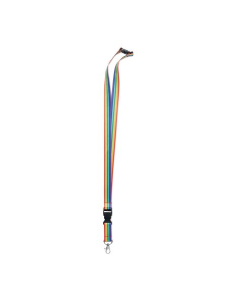 Lanyard en RPET arc-en-ciel