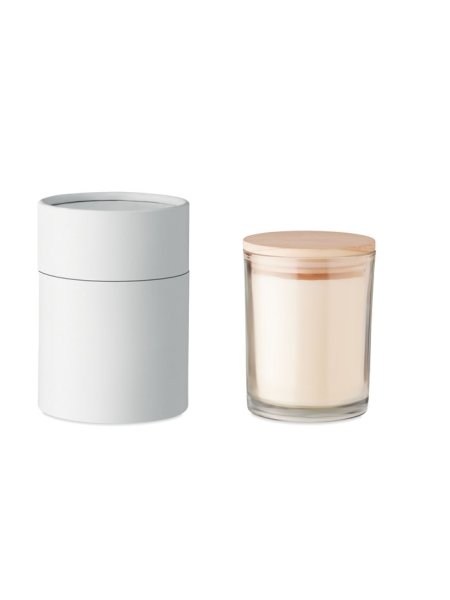 Bougie parfumée vanille de 240 g – Avec couvercle en bambou