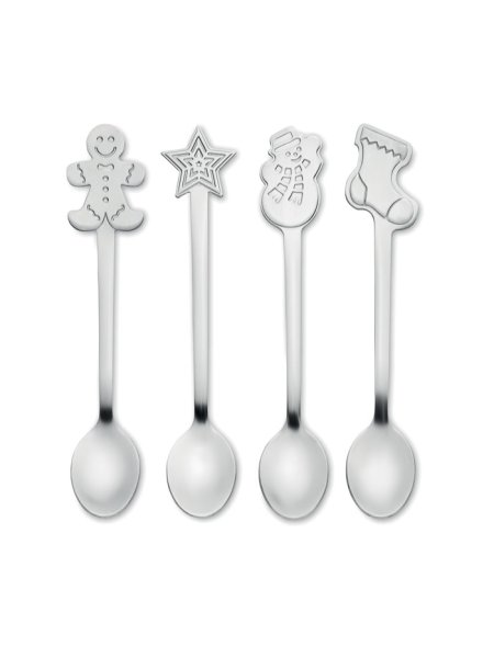 Set 4 cuillères à thé de Noël