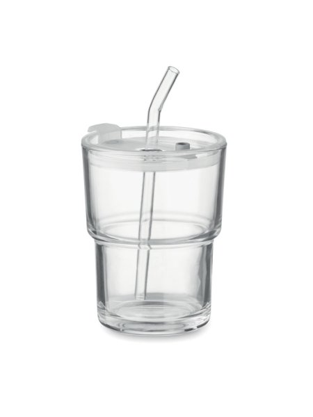 Gobelet verre et paille 400ml