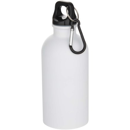 Bouteille d’eau Oregon de 400 ml à simple paroi, en acier inoxydable recyclé certifié RCS avec mousqueton