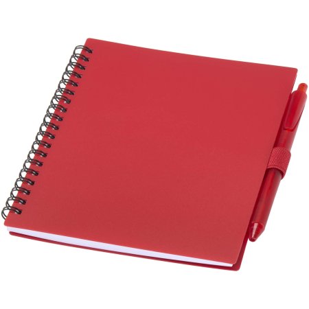 Ensemble carnet à couverture souple en plastique recyclé et stylo bille (encre bleue) Niove