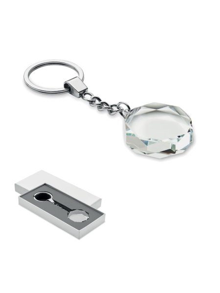 Porte-clés rond en verre