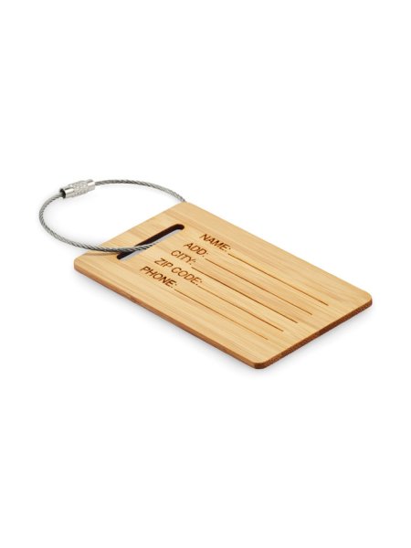 Étiquette de bagage en bambou