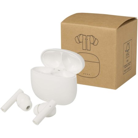 Oreillette Bluetooth® True Wireless Alterf en plastique recyclé avec embouts en silicone