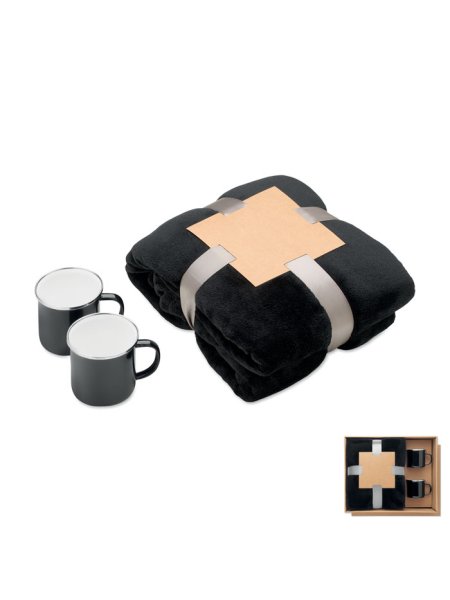 Ensemble couverture et 2 mugs