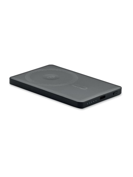 Batterie externe magnétique 5000 mAh en aluminium recyclé avec recharge sans fil