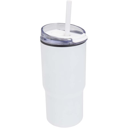Gobelet isotherme à double paroi Westin 540 ml en RCS recyclé, avec paille