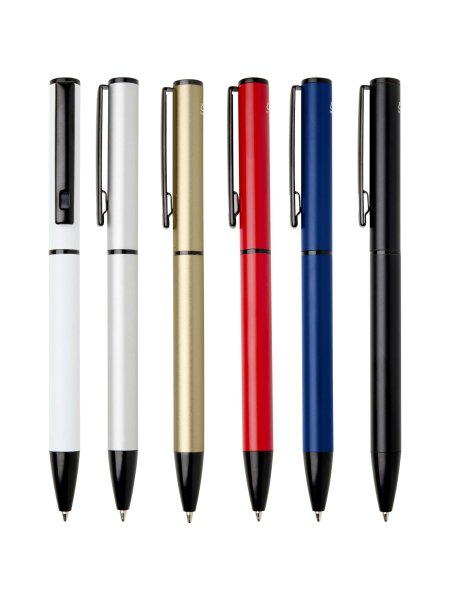 Stylo à bille à ressort en aluminium recyclé Verton avec capuchon (encre bleue)