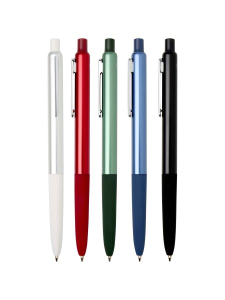 Stylo à bille Soffit en aluminium recyclé, à mécanisme à clic et anodisé (encre bleue)